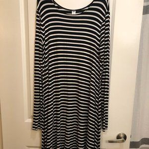 Black & White Striped Swing Dress